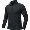 imageMAGCOMSEN Mens Sun Protection UPF 50 Long Sleeve Shirt Quarter Zip Pullover Quick Dry Lightweight Fishing Running Rash GuardBlack
