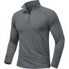 imageMAGCOMSEN Mens Sun Protection UPF 50 Long Sleeve Shirt Quarter Zip Pullover Quick Dry Lightweight Fishing Running Rash GuardDark Grey