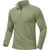 imageMAGCOMSEN Mens Sun Protection UPF 50 Long Sleeve Shirt Quarter Zip Pullover Quick Dry Lightweight Fishing Running Rash GuardGreen