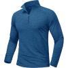imageMAGCOMSEN Mens Sun Protection UPF 50 Long Sleeve Shirt Quarter Zip Pullover Quick Dry Lightweight Fishing Running Rash GuardMedium Blue