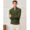 imageMAGCOMSEN Mens Sweaters 14 Zip Knit Waffle Textured Pullover for Fall Winter Warm Soft SweatshirtsArmy Green