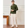 imageMAGCOMSEN Mens Sweaters 14 Zip Knit Waffle Textured Pullover for Fall Winter Warm Soft SweatshirtsArmy Green