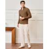 imageMAGCOMSEN Mens Sweaters 14 Zip Knit Waffle Textured Pullover for Fall Winter Warm Soft SweatshirtsCoffee
