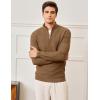 imageMAGCOMSEN Mens Sweaters 14 Zip Knit Waffle Textured Pullover for Fall Winter Warm Soft SweatshirtsCoffee