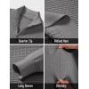 imageMAGCOMSEN Mens Sweaters 14 Zip Knit Waffle Textured Pullover for Fall Winter Warm Soft SweatshirtsDark Grey