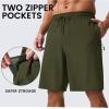 imageMAGCOMSEN Mens Swim Trunks with Compression Liner 9quot Quick Dry Beach Shorts with Zipper PocketsArmy Green