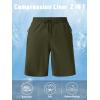 imageMAGCOMSEN Mens Swim Trunks with Compression Liner 9quot Quick Dry Beach Shorts with Zipper PocketsArmy Green