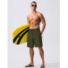 imageMAGCOMSEN Mens Swim Trunks with Compression Liner 9quot Quick Dry Beach Shorts with Zipper PocketsArmy Green