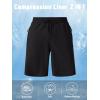imageMAGCOMSEN Mens Swim Trunks with Compression Liner 9quot Quick Dry Beach Shorts with Zipper PocketsBlack
