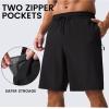 imageMAGCOMSEN Mens Swim Trunks with Compression Liner 9quot Quick Dry Beach Shorts with Zipper PocketsBlack