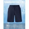 imageMAGCOMSEN Mens Swim Trunks with Compression Liner 9quot Quick Dry Beach Shorts with Zipper PocketsNavy