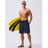 imageMAGCOMSEN Mens Swim Trunks with Compression Liner 9quot Quick Dry Beach Shorts with Zipper PocketsNavy
