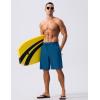 imageMAGCOMSEN Mens Swim Trunks with Compression Liner 9quot Quick Dry Beach Shorts with Zipper PocketsPeacock Blue