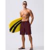 imageMAGCOMSEN Mens Swim Trunks with Compression Liner 9quot Quick Dry Beach Shorts with Zipper PocketsWine Red