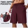 imageMAGCOMSEN Mens Swim Trunks with Compression Liner 9quot Quick Dry Beach Shorts with Zipper PocketsWine Red
