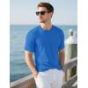 imageMAGCOMSEN Mens TShirts UPF 50 Cooling Short Sleeve Shirts Cotton Lightweight Moisture Wicking Soft Casual Summer TeesAzure
