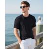 imageMAGCOMSEN Mens TShirts UPF 50 Cooling Short Sleeve Shirts Cotton Lightweight Moisture Wicking Soft Casual Summer TeesBlack