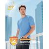 imageMAGCOMSEN Mens TShirts UPF 50 Cooling Short Sleeve Shirts Cotton Lightweight Moisture Wicking Soft Casual Summer TeesBlue