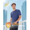 imageMAGCOMSEN Mens TShirts UPF 50 Cooling Short Sleeve Shirts Cotton Lightweight Moisture Wicking Soft Casual Summer TeesBlue Grey