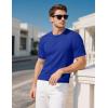imageMAGCOMSEN Mens TShirts UPF 50 Cooling Short Sleeve Shirts Cotton Lightweight Moisture Wicking Soft Casual Summer TeesColor Blue