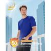 imageMAGCOMSEN Mens TShirts UPF 50 Cooling Short Sleeve Shirts Cotton Lightweight Moisture Wicking Soft Casual Summer TeesColor Blue