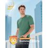 imageMAGCOMSEN Mens TShirts UPF 50 Cooling Short Sleeve Shirts Cotton Lightweight Moisture Wicking Soft Casual Summer TeesGrey Green