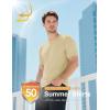 imageMAGCOMSEN Mens TShirts UPF 50 Cooling Short Sleeve Shirts Cotton Lightweight Moisture Wicking Soft Casual Summer TeesLight Apricot