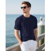 imageMAGCOMSEN Mens TShirts UPF 50 Cooling Short Sleeve Shirts Cotton Lightweight Moisture Wicking Soft Casual Summer TeesNavy