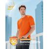 imageMAGCOMSEN Mens TShirts UPF 50 Cooling Short Sleeve Shirts Cotton Lightweight Moisture Wicking Soft Casual Summer TeesOrange
