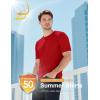 imageMAGCOMSEN Mens TShirts UPF 50 Cooling Short Sleeve Shirts Cotton Lightweight Moisture Wicking Soft Casual Summer TeesTomato Red