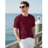 imageMAGCOMSEN Mens TShirts UPF 50 Cooling Short Sleeve Shirts Cotton Lightweight Moisture Wicking Soft Casual Summer TeesWine Red