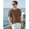 imageMAGCOMSEN Mens TShirts UPF 50 Cooling Short Sleeve Shirts Cotton Lightweight Moisture Wicking Soft Casual Summer TeesWolf Brown