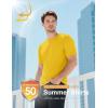 imageMAGCOMSEN Mens TShirts UPF 50 Cooling Short Sleeve Shirts Cotton Lightweight Moisture Wicking Soft Casual Summer TeesYellow