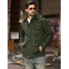 imageMAGCOMSEN Mens Winter Jacket Cotton Fleece Lined Warm Jackets Work Cargo Military Coats with 6 Pockets2 Green