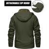 imageMAGCOMSEN Mens Winter Jacket Cotton Fleece Lined Warm Jackets Work Cargo Military Coats with 6 Pockets2 Green