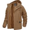 imageMAGCOMSEN Mens Winter Jacket Cotton Fleece Lined Warm Jackets Work Cargo Military Coats with 6 Pockets2 Khaki