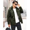 imageMAGCOMSEN Mens Winter Jacket Cotton Fleece Lined Warm Jackets Work Cargo Military Coats with 6 PocketsArmy Green