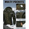 imageMAGCOMSEN Mens Winter Jacket Cotton Fleece Lined Warm Jackets Work Cargo Military Coats with 6 PocketsArmy Green