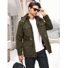 imageMAGCOMSEN Mens Winter Jacket Cotton Fleece Lined Warm Jackets Work Cargo Military Coats with 6 PocketsCoffee