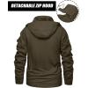 imageMAGCOMSEN Mens Winter Jacket Cotton Fleece Lined Warm Jackets Work Cargo Military Coats with 6 PocketsCoffee