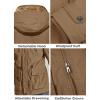 imageMAGCOMSEN Mens Winter Jacket Cotton Fleece Lined Warm Jackets Work Cargo Military Coats with 6 PocketsKhaki