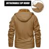 imageMAGCOMSEN Mens Winter Jacket Cotton Fleece Lined Warm Jackets Work Cargo Military Coats with 6 PocketsKhaki