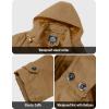 imageMAGCOMSEN Mens Winter Jacket Cotton Fleece Lined Warm Jackets Work Cargo Military Coats with 6 PocketsKhaki