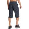 imageMAGCOMSEN Mens Workout Shorts 7 Pockets Quick Dry 34 Capri Pants Zipper Pockets Hiking Athletic ShortsDark Grey