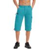 imageMAGCOMSEN Mens Workout Shorts 7 Pockets Quick Dry 34 Capri Pants Zipper Pockets Hiking Athletic ShortsLake Blue