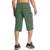 imageMAGCOMSEN Mens Workout Shorts 7 Pockets Quick Dry 34 Capri Pants Zipper Pockets Hiking Athletic ShortsLight Green