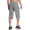 imageMAGCOMSEN Mens Workout Shorts 7 Pockets Quick Dry 34 Capri Pants Zipper Pockets Hiking Athletic ShortsLight Grey