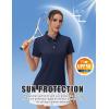 imageMAGCOMSEN Women Tops with Collared Short Sleeve Golf Polo Tops Dry Fit Athletic Tshirt for Work Out Uniform Tee Navy 2XL
