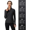 imageMAGCOMSEN Womens 14 Quarter Zip Pullover Thermal Running Shirts Long Sleeve Athletic Warm Tops with Zip PocketsBlack