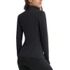imageMAGCOMSEN Womens 14 Quarter Zip Pullover Thermal Running Shirts Long Sleeve Athletic Warm Tops with Zip PocketsBlack